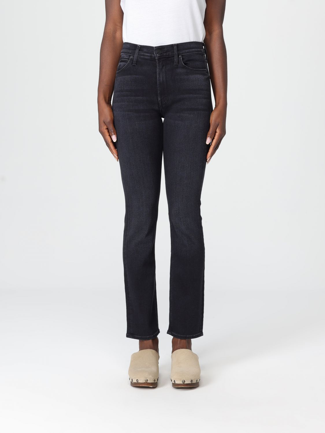 Mother Jeans Woman Color Black In Black