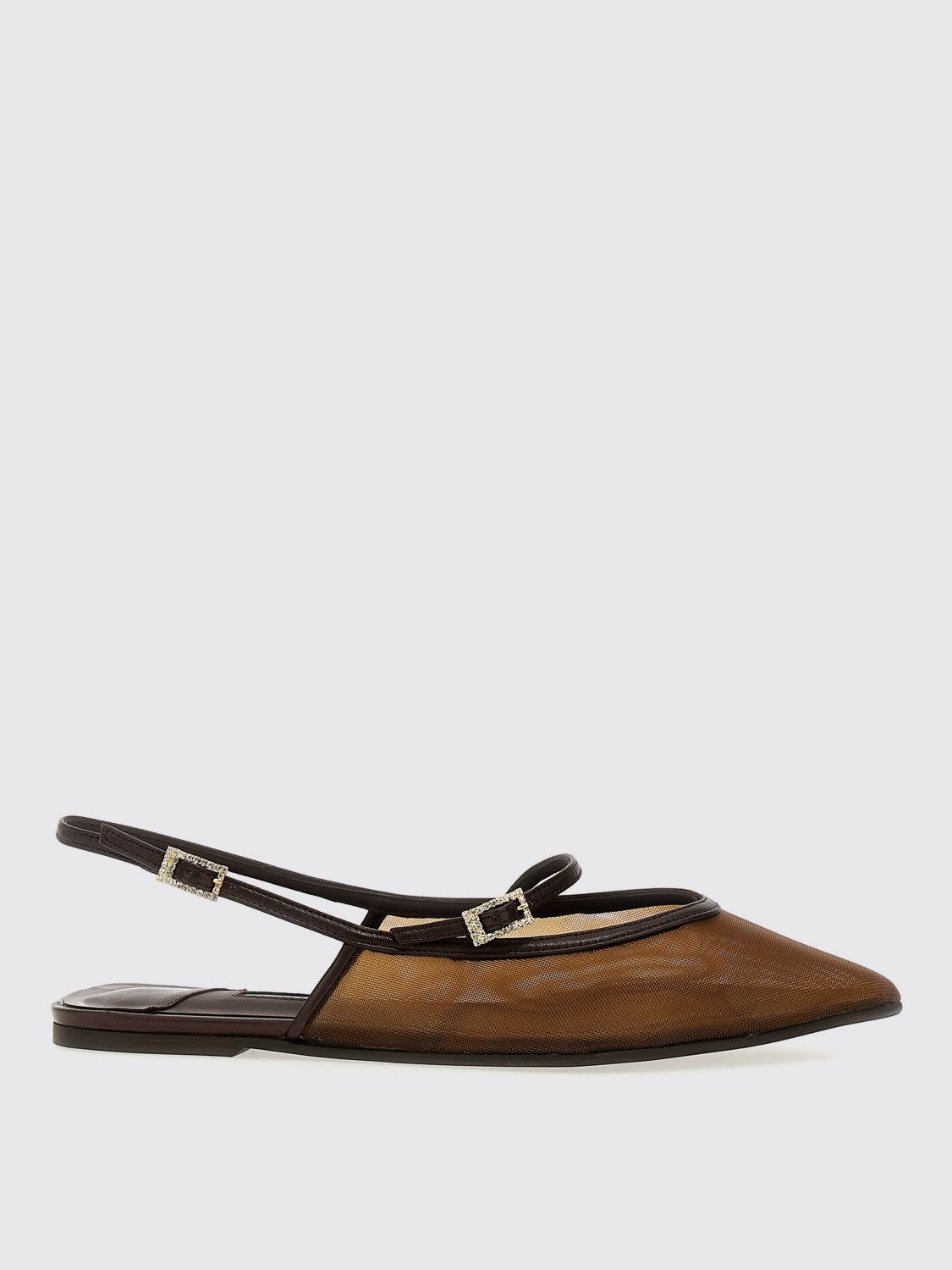 Shop Le Silla Flat Shoes Woman Color Brown