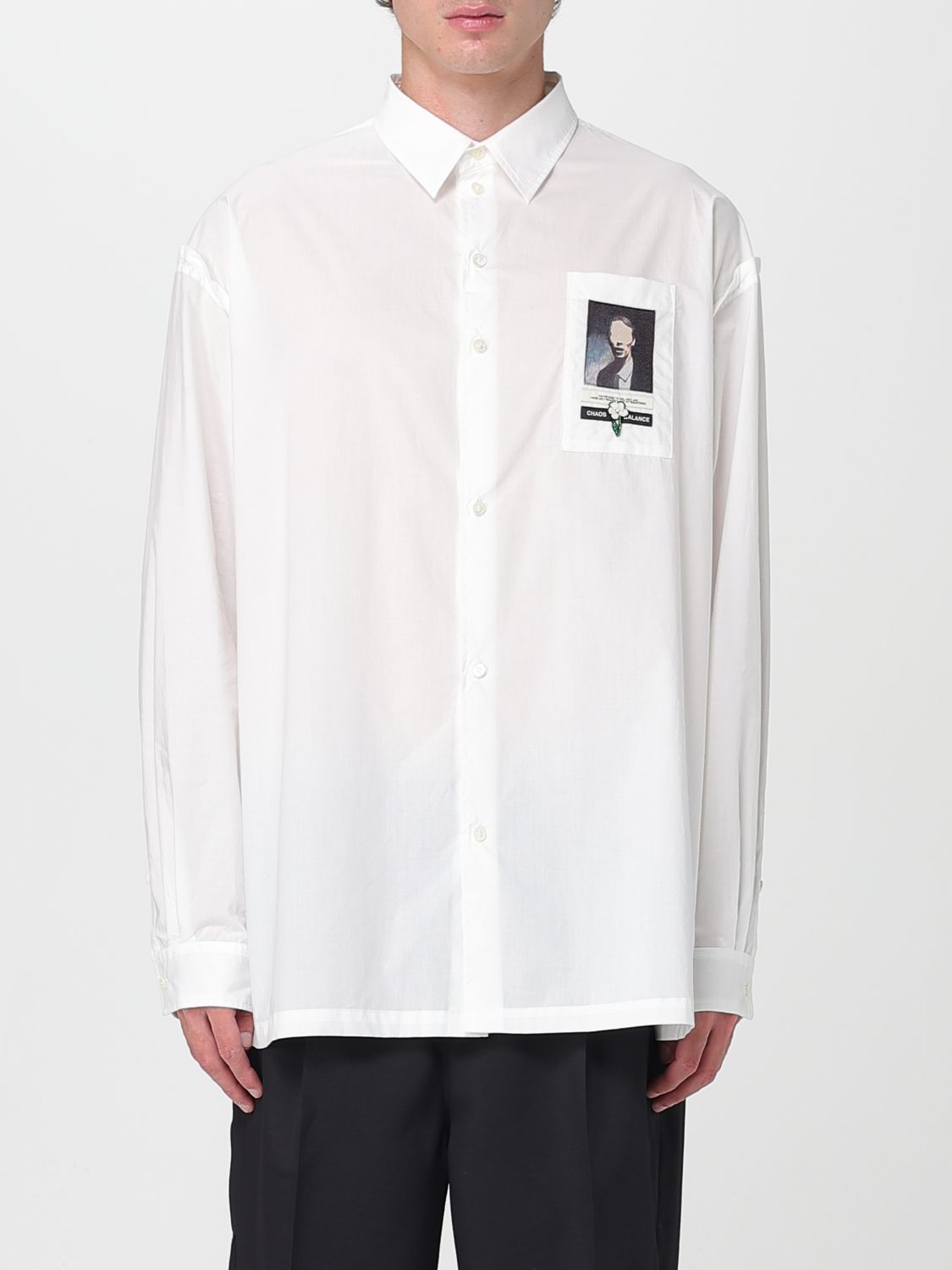 Undercover Button-down Collar Shirt With Front Pocket In Multi