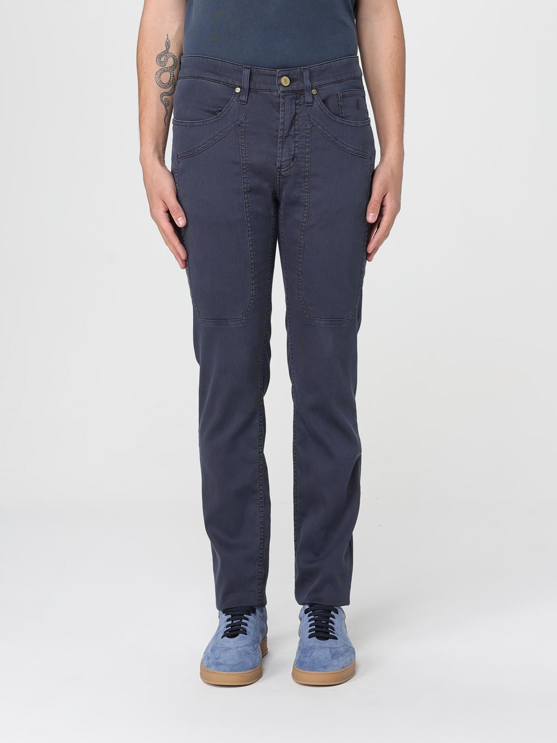 Jeckerson Man Pants Navy Size 34 Cotton, Elastane, Polyester, Polyurethane