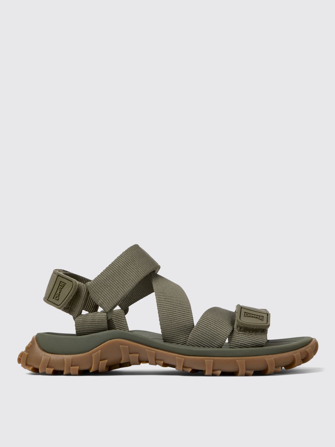 Shop Camper Flat Sandals Woman Color Green