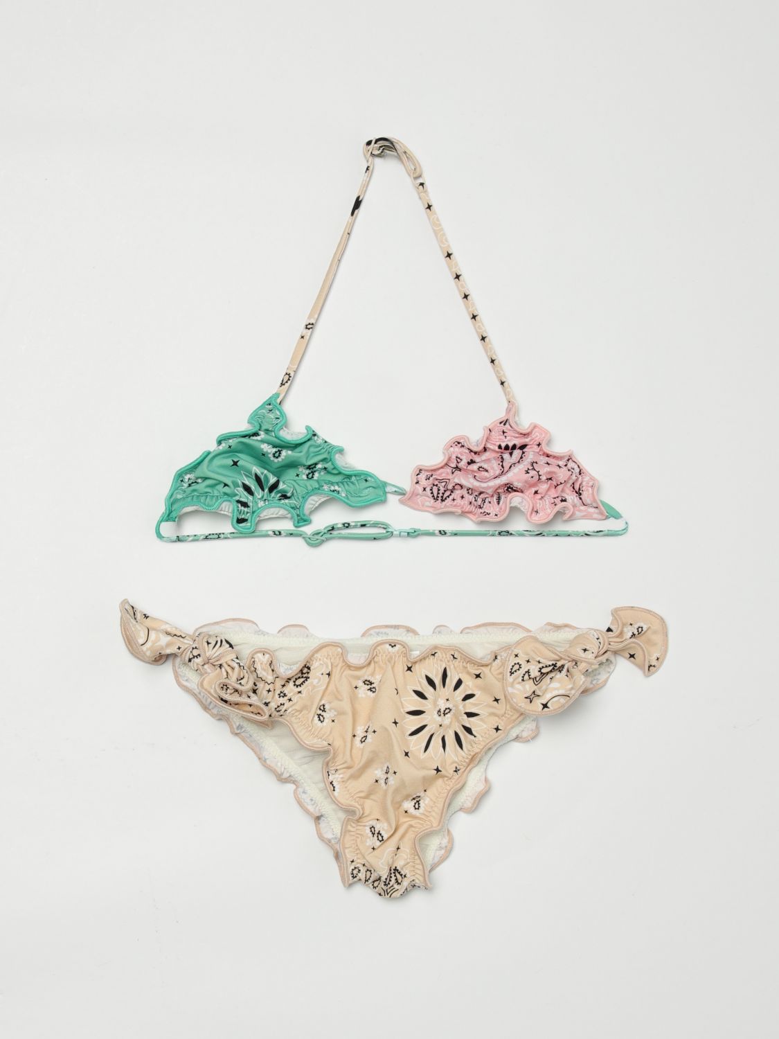 Mc2 Saint Barth Multicolor Bikini For Girl With Paisley Print