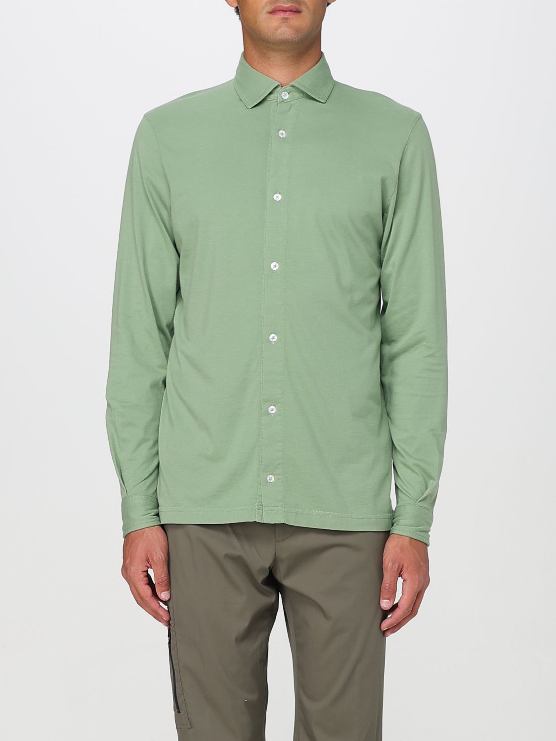 Doppiaa Fern Green Long-sleeved Jersey Shirt