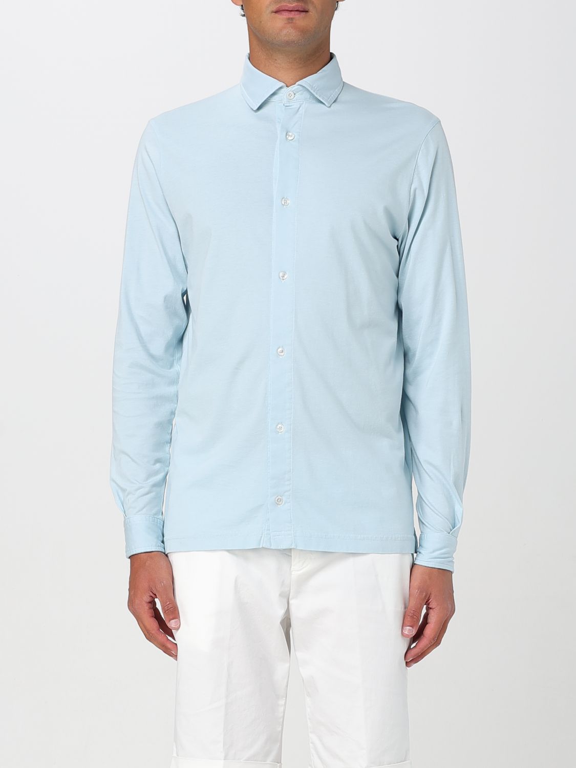 Doppiaa Long-sleeve Polo Shirt In Blue