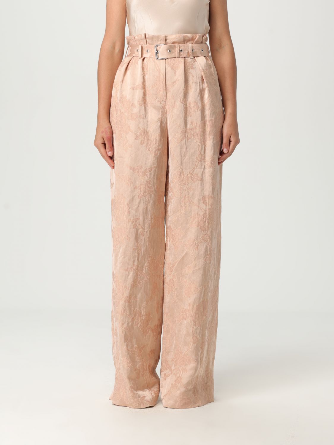 Dries Van Noten Linen And Viscose Trousers With Belted Waist