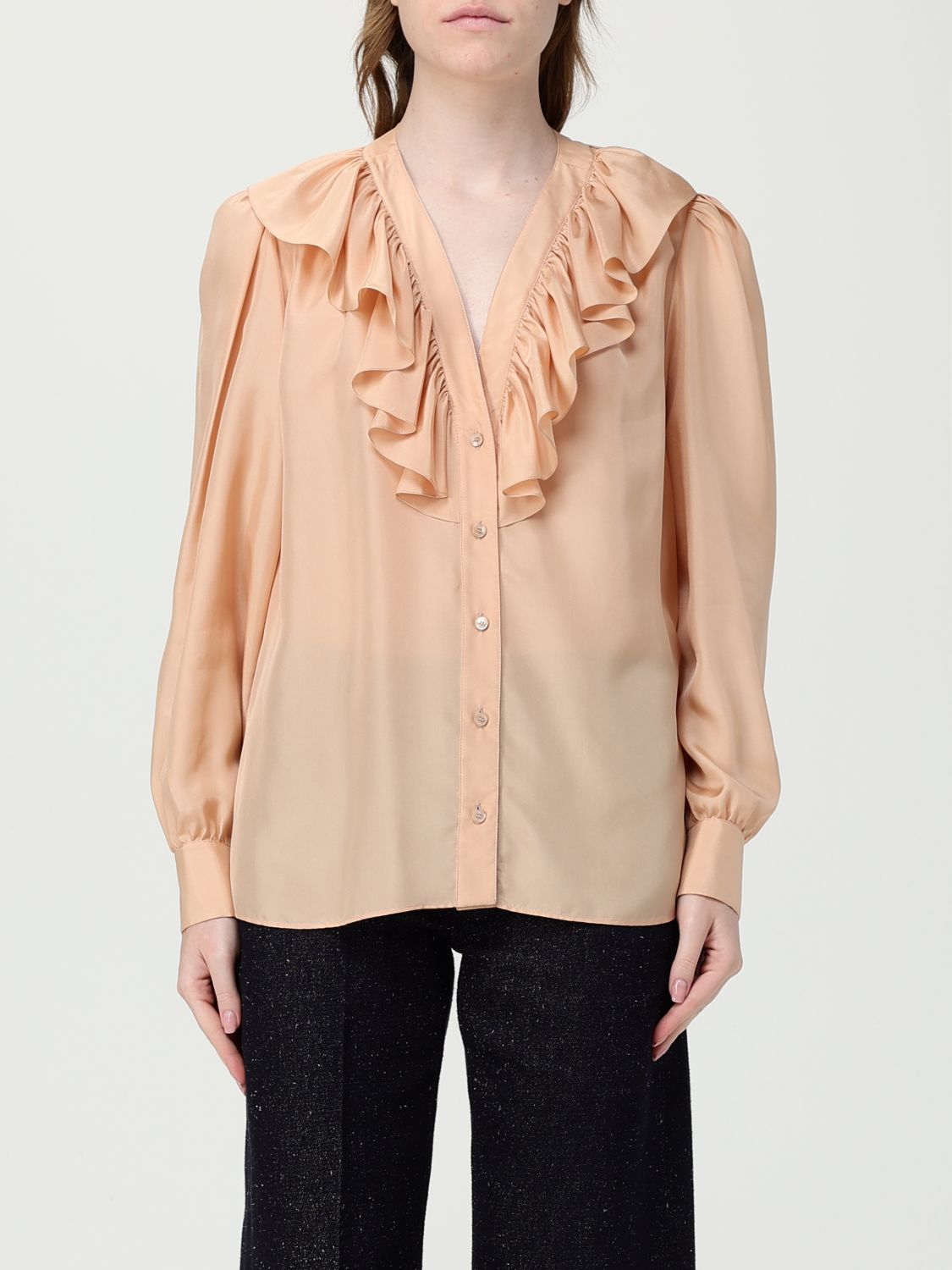 Shop Chloé Shirt Woman Color Peach