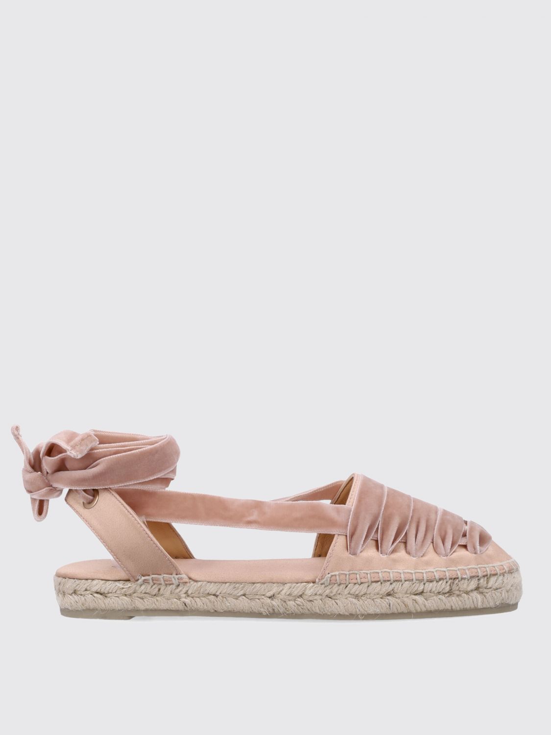 Castaã±er Castaner Ruched Espadrilles With Ankle Tie