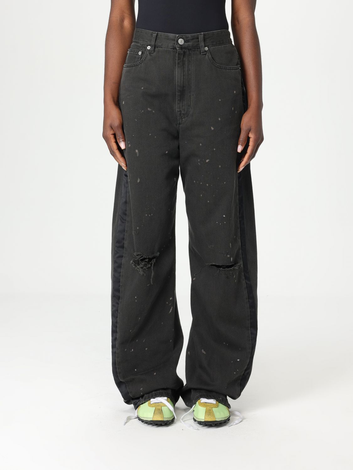 Shop Mm6 Maison Margiela Jeans Woman Color Black