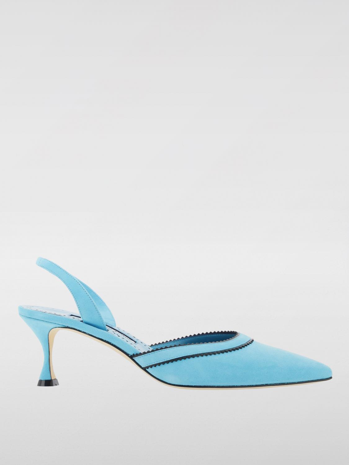 Shop Manolo Blahnik High Heel Shoes  Woman Color Blue In Blau