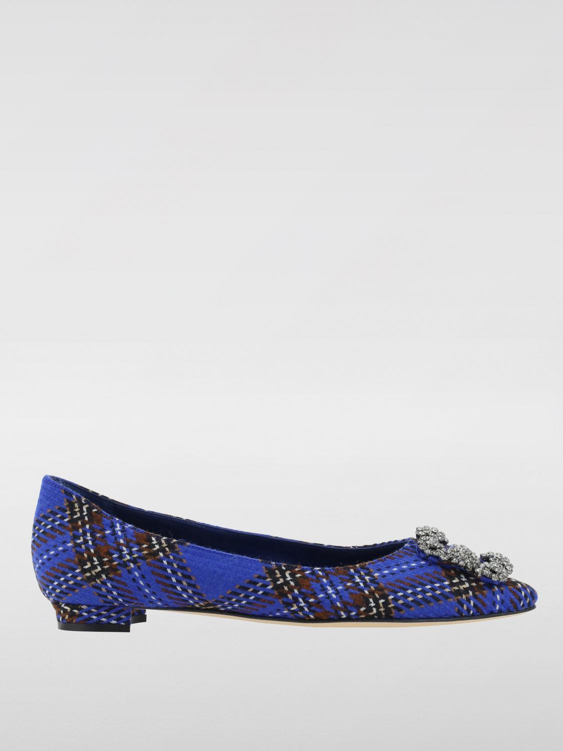 Shop Manolo Blahnik Ballet Flats  Woman Color Blue In Blau