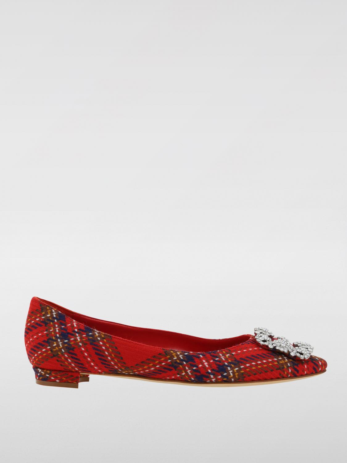 Shop Manolo Blahnik Ballet Flats  Woman Color Red In Rot