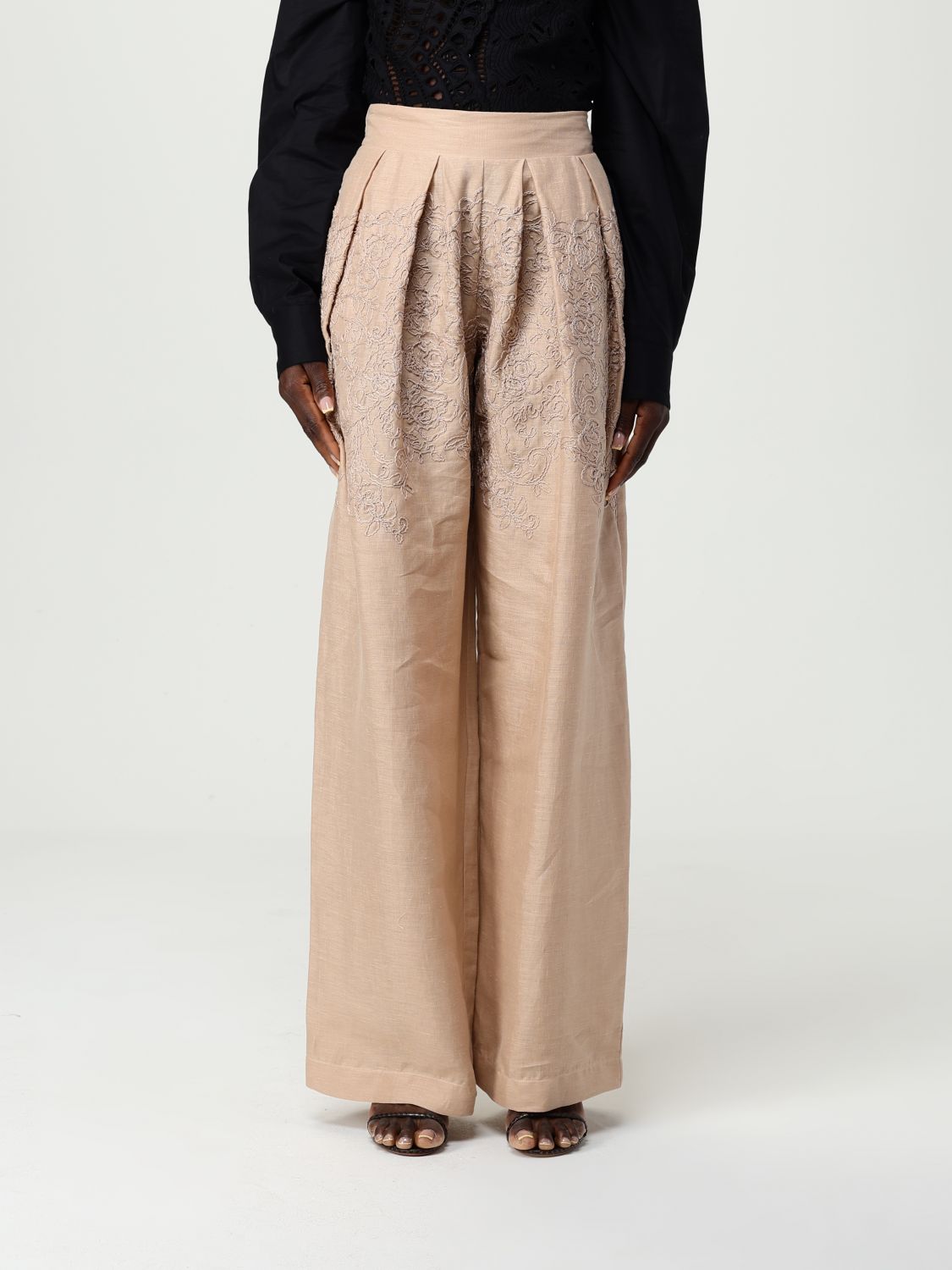 Ermanno Scervino Pantalone Lino Ricamo Trousers