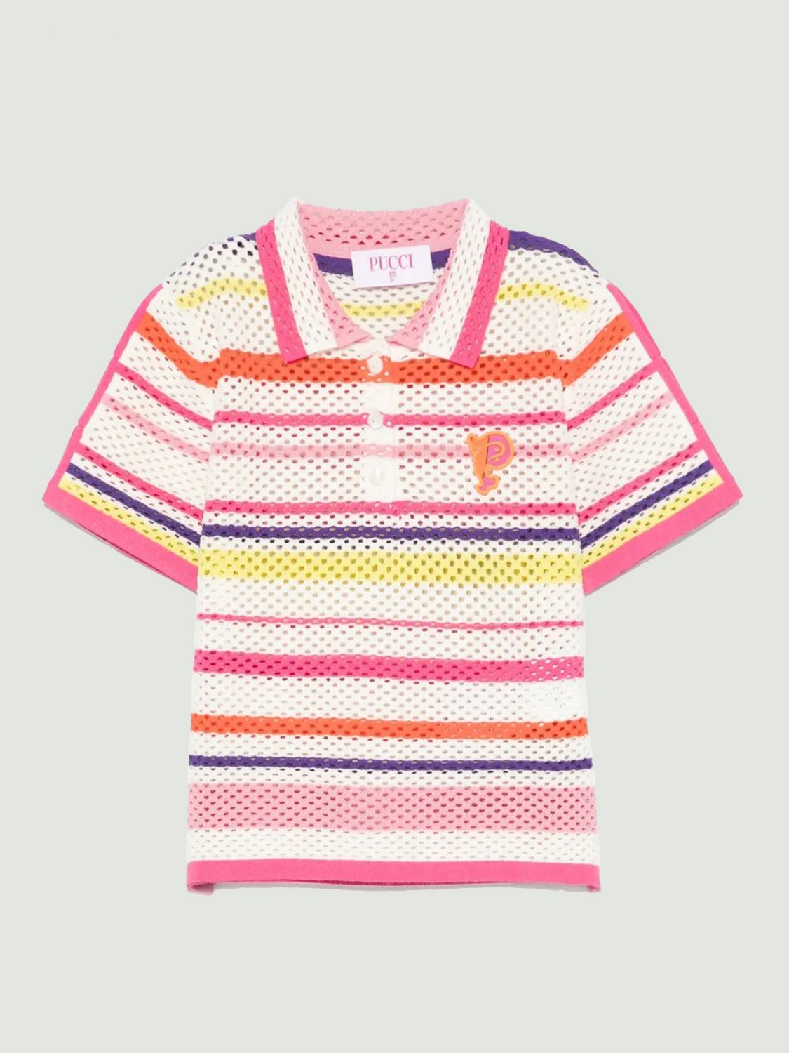 Pucci Top Kids Color Ivory In Multi