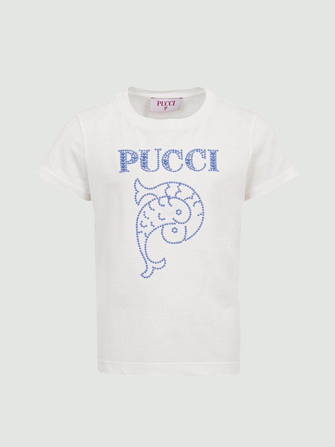 Pucci Girls Logo Print T-shirt In White