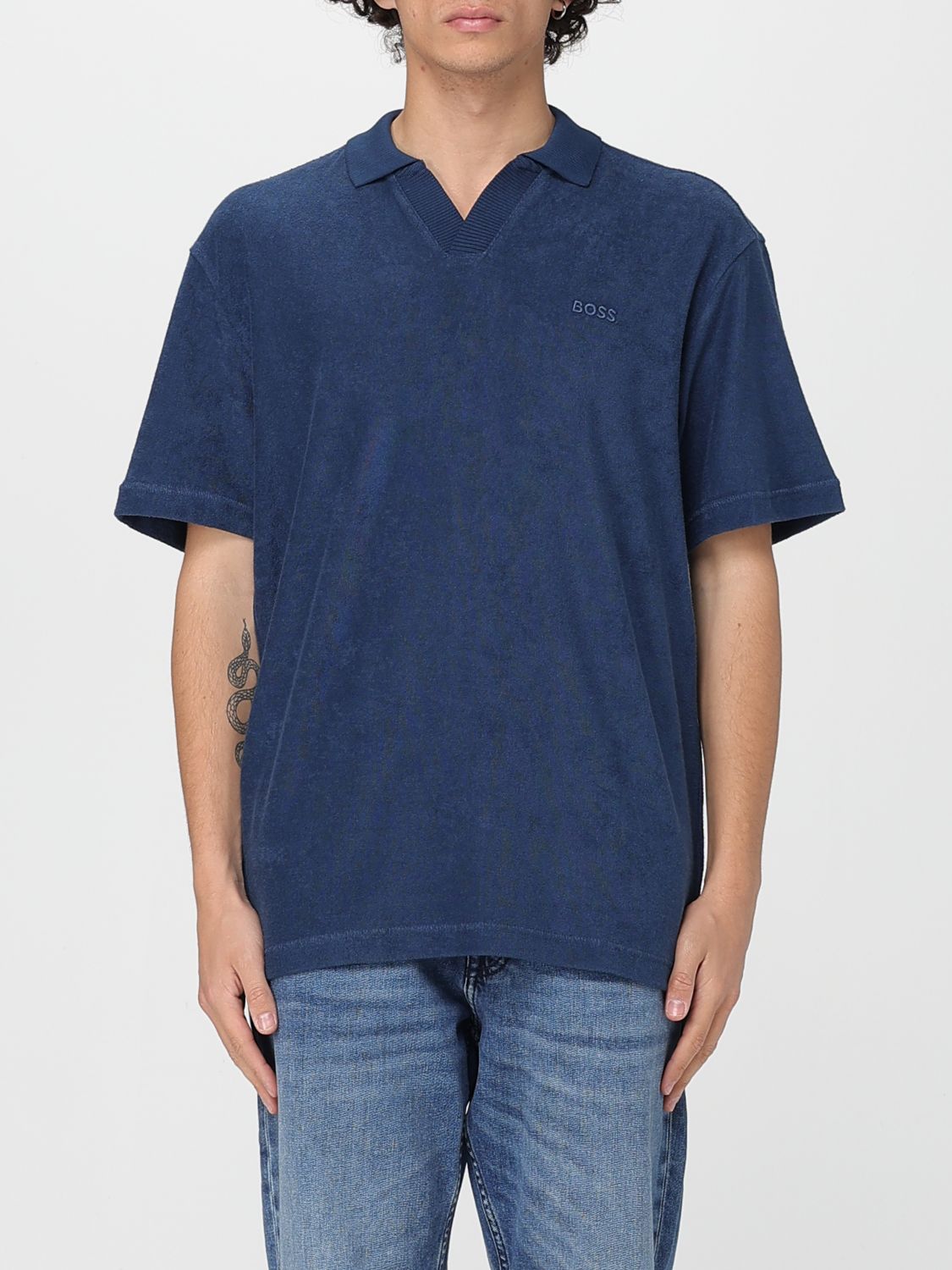 Shop Hugo Boss Polo Shirt Boss Men Color Gnawed Blue