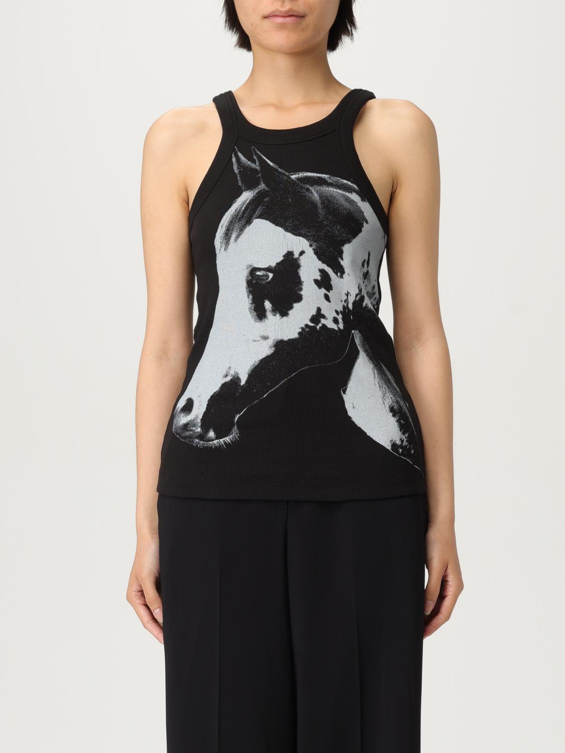 Pinko Curly Horse Graphic Ribbed Sleeveless Top