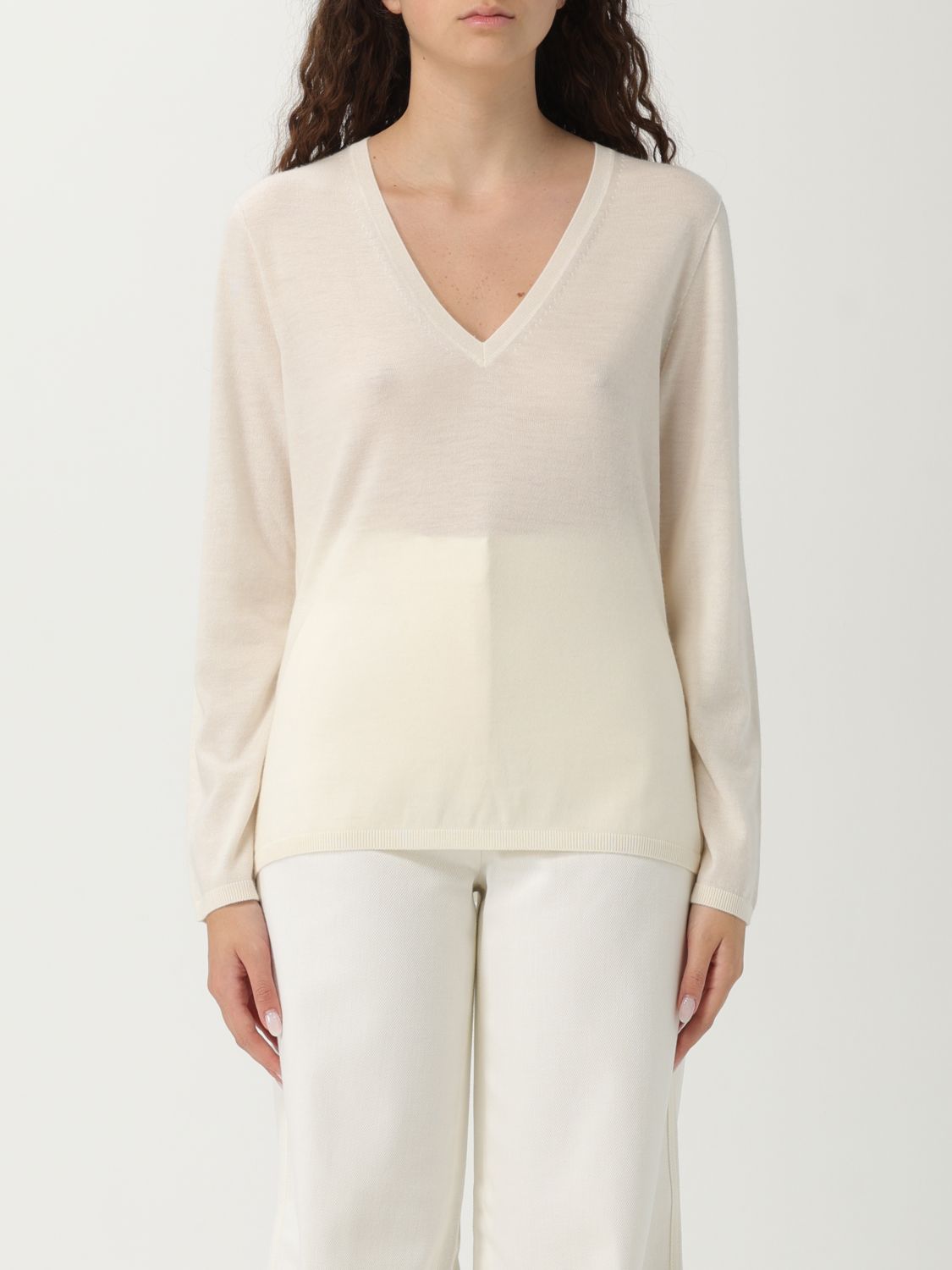 Max Mara Top Woman Color White In Neutral