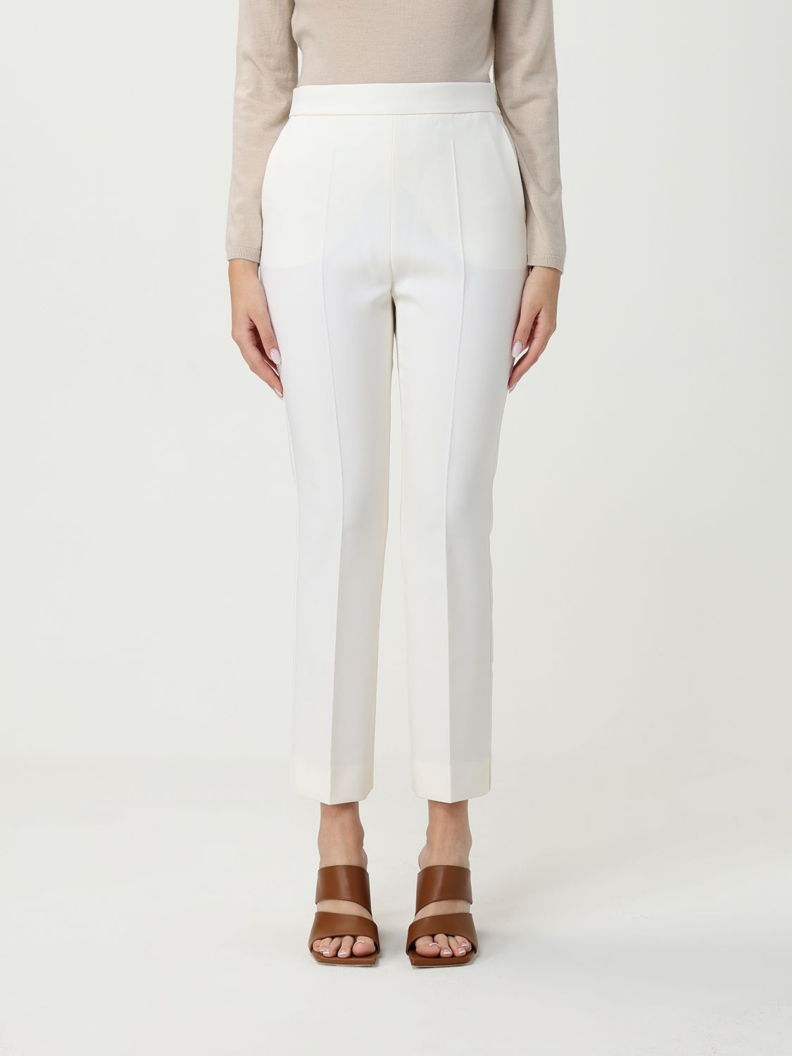 Max Mara Pants Woman White In White