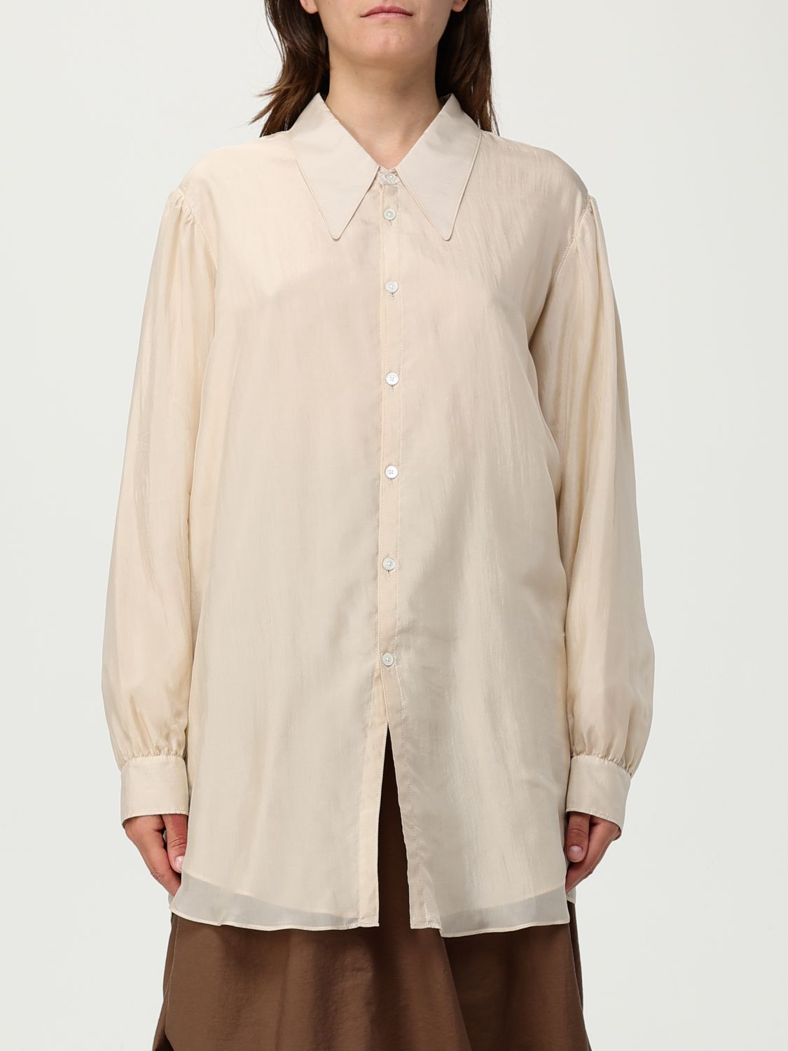 Lemaire Oversized Shirt With Chest Pocket And Long Sleeves
