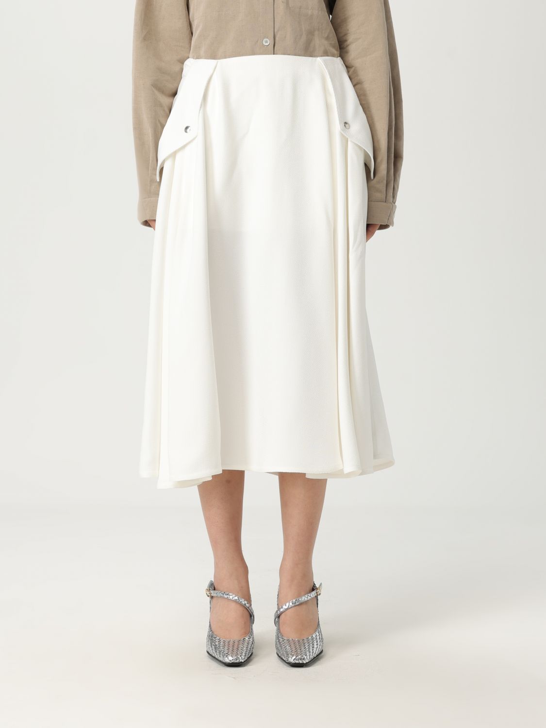 Bottega Veneta Viscose Melange Fluid Skirt