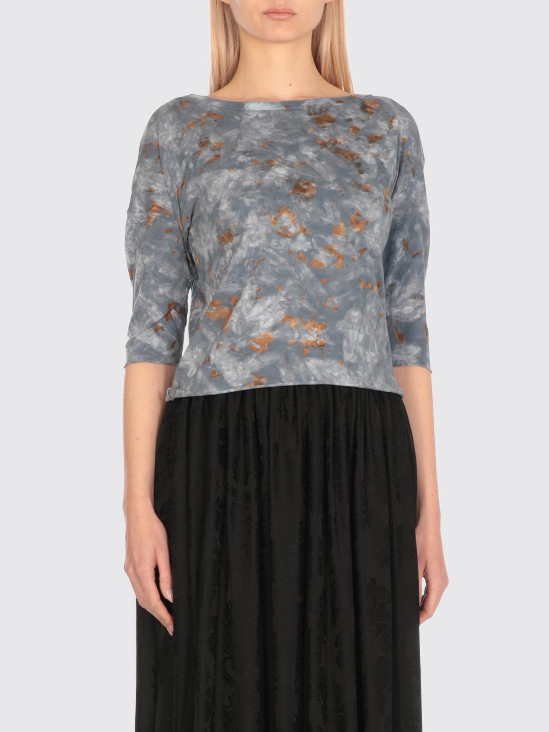 Avant Toi Contrasting Color Pattern Cotton Sweater In Blue
