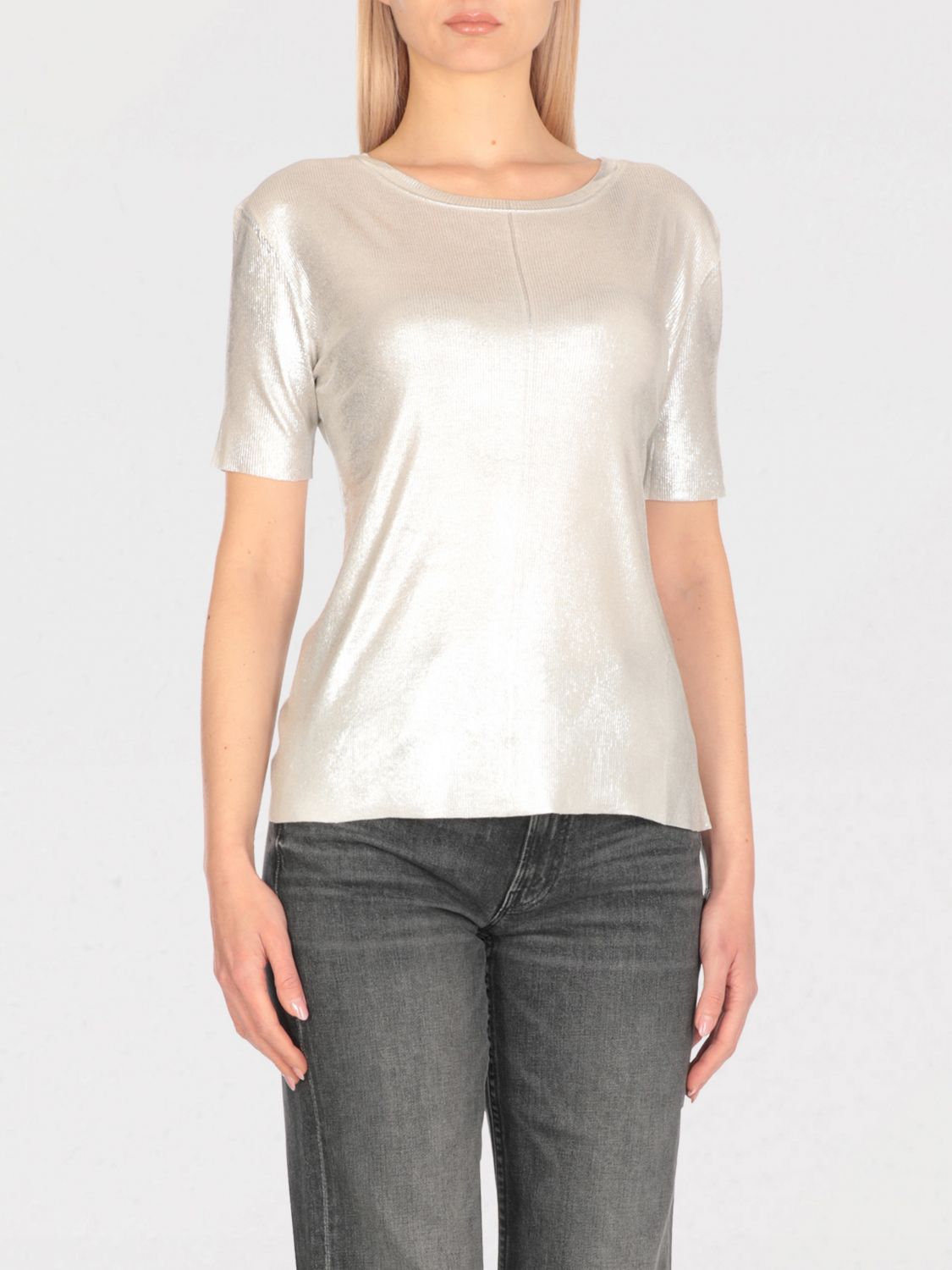 Shop Avant Toi T-shirt Woman Color Silver