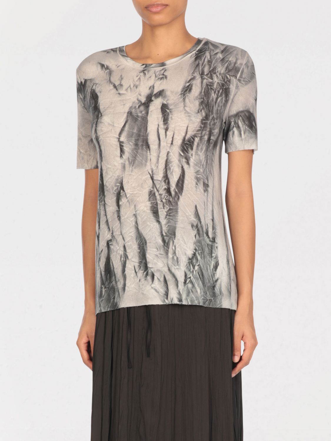 Avant Toi Grey Silk Blend T-shirt