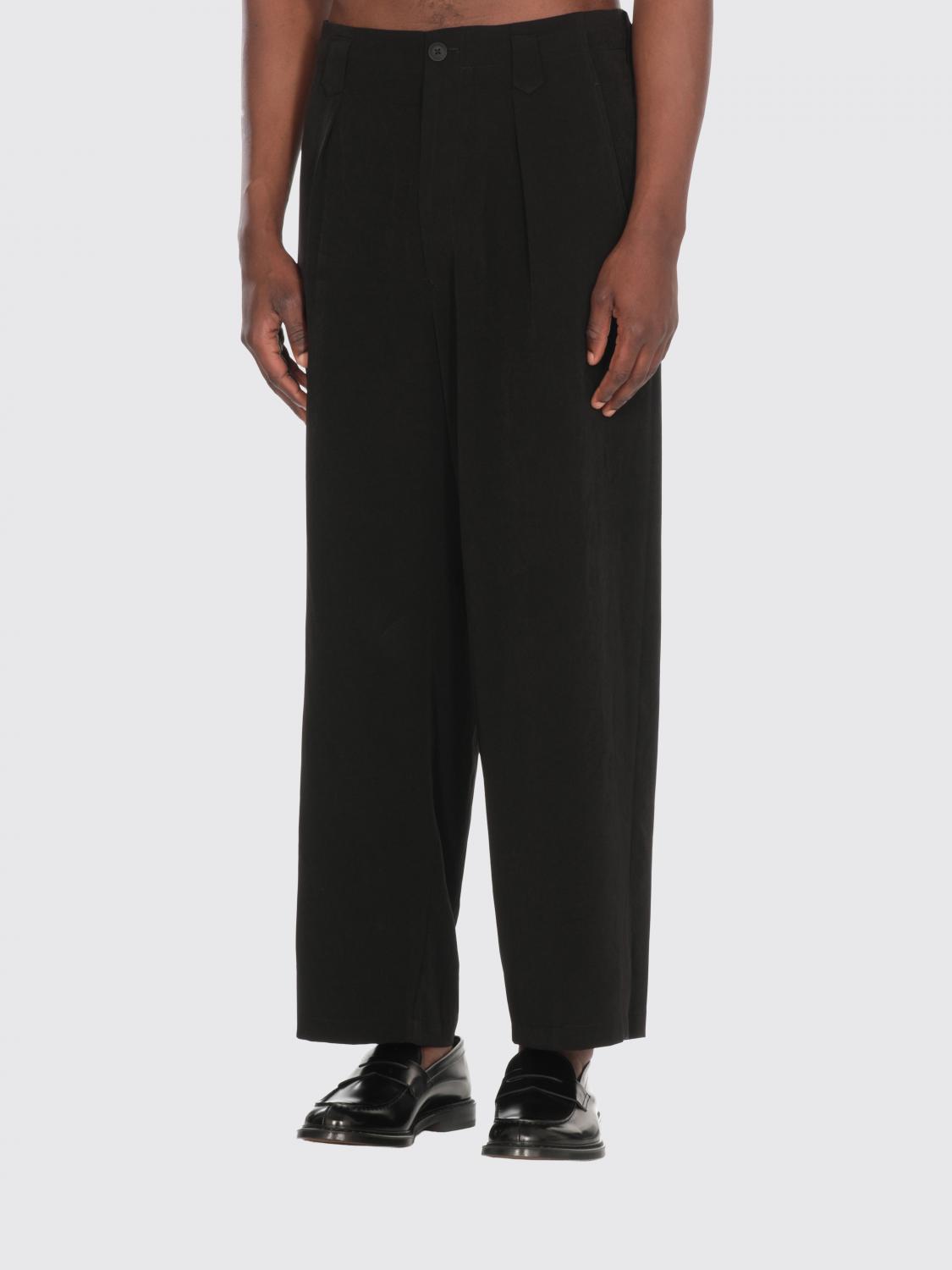 Yohji Yamamoto Tailored Cropped Trousers Elastic Waistband In Black