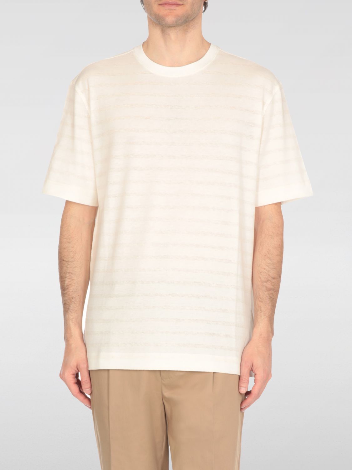 Shop Zegna T-shirt  Men Color Ivory