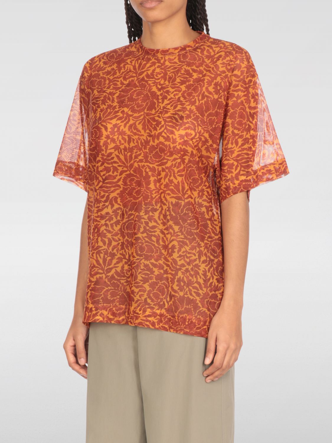 Shop Dries Van Noten T-shirt Woman Color Orange
