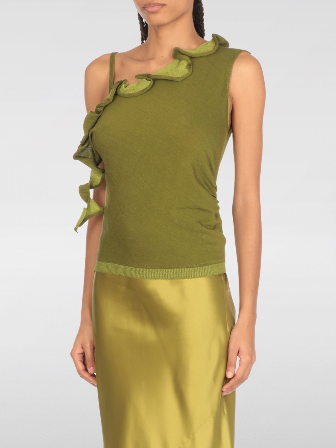 Dries Van Noten Ruffle Detailed Knitted Top