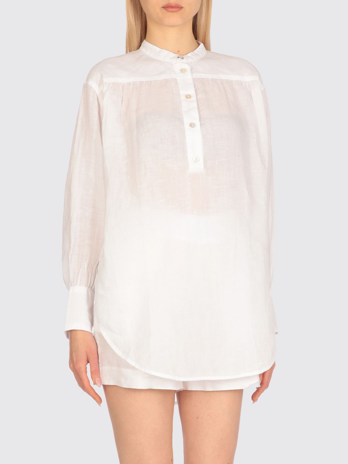 120% Lino Camicia Donna Colore Bianco