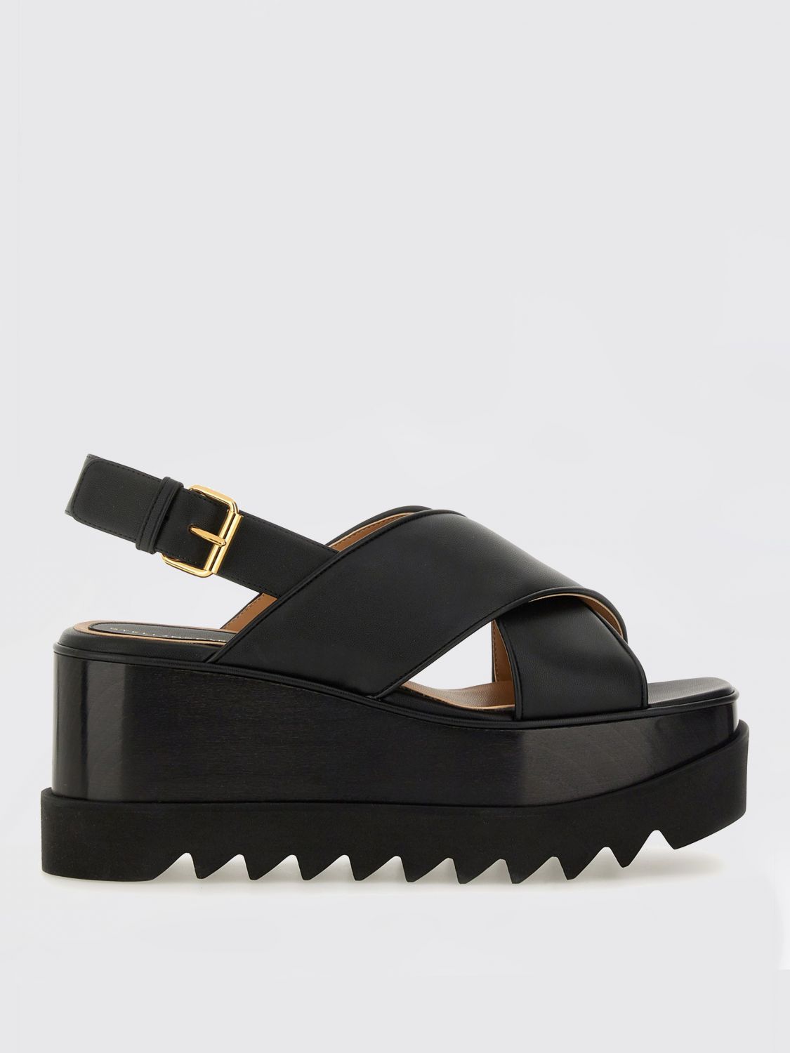 Stella Mccartney Black Elyse Platform Heeled Sandals In Black
