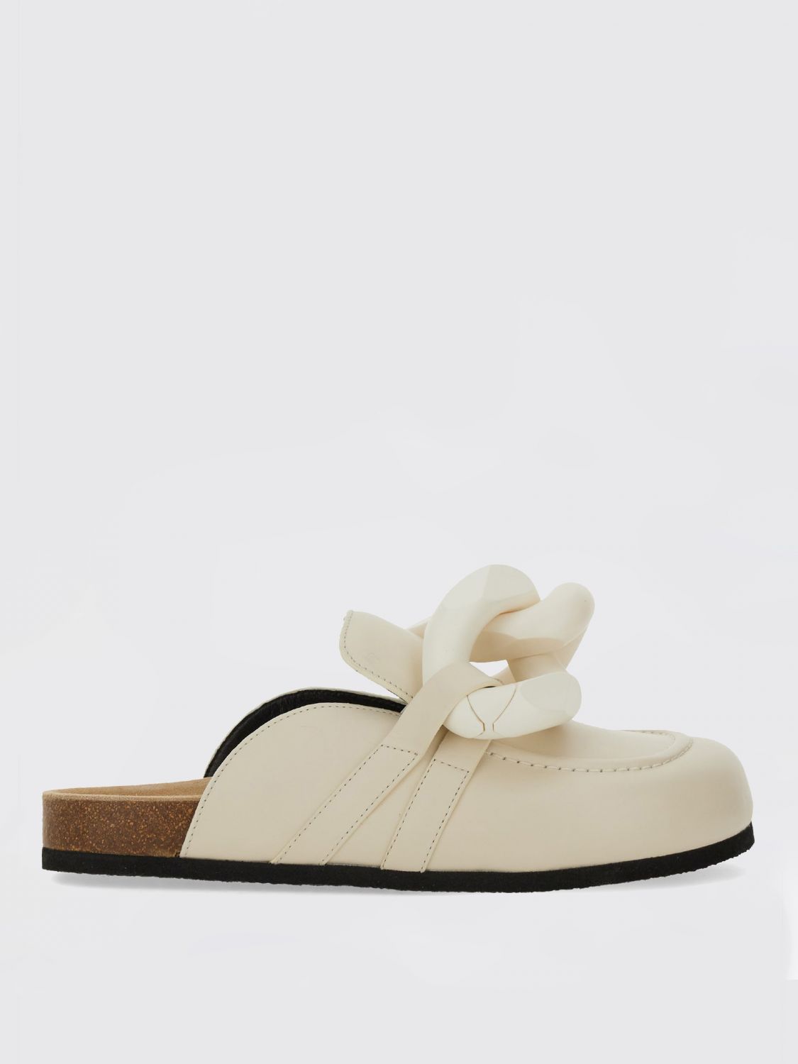 Jw Anderson Chunky Chain Leather Loafer Mules