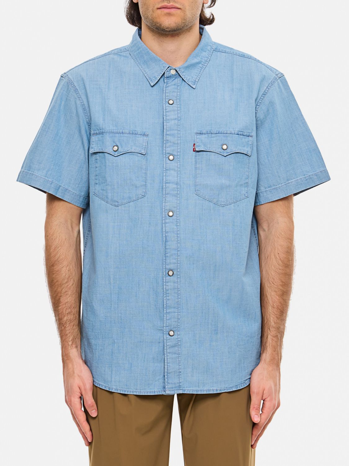 Levi's Short Sleeves Relaxed Fit Western In Blue