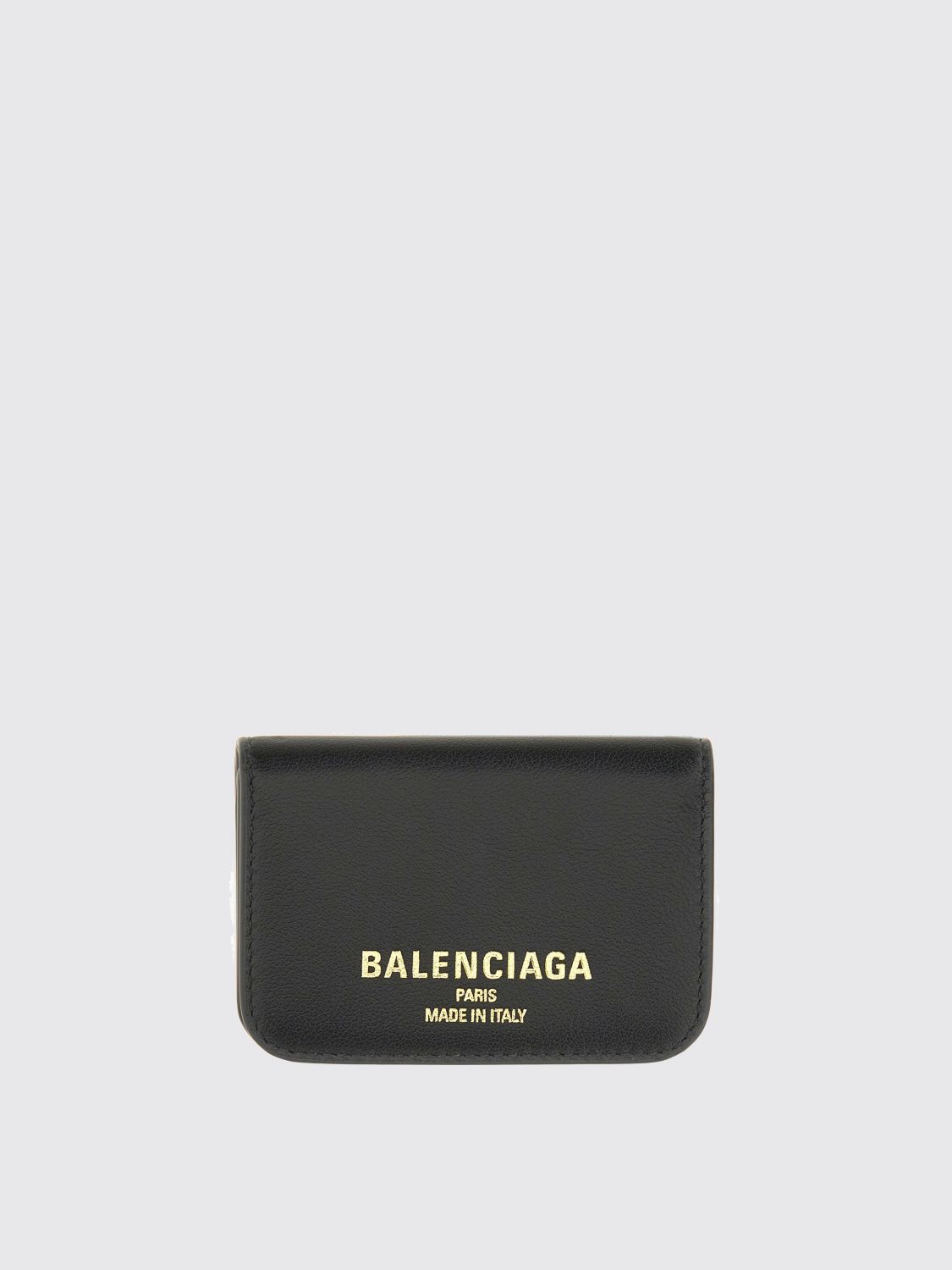 Balenciaga Mini Leather Cash 2.0 Trifold Wallet In Black