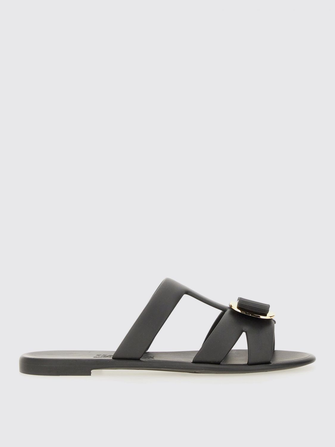 Ferragamo Women Vara Plate New Slide In Black