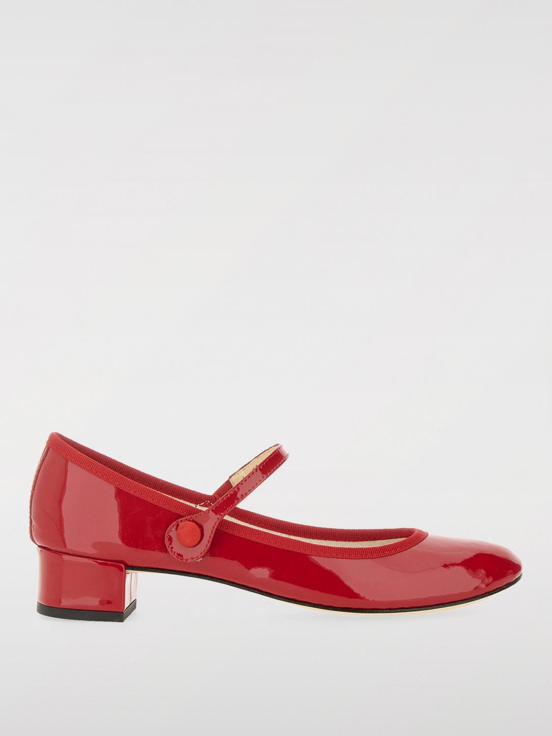 Repetto 30mm Rose Patent Leather Mary Jane Heels In Red