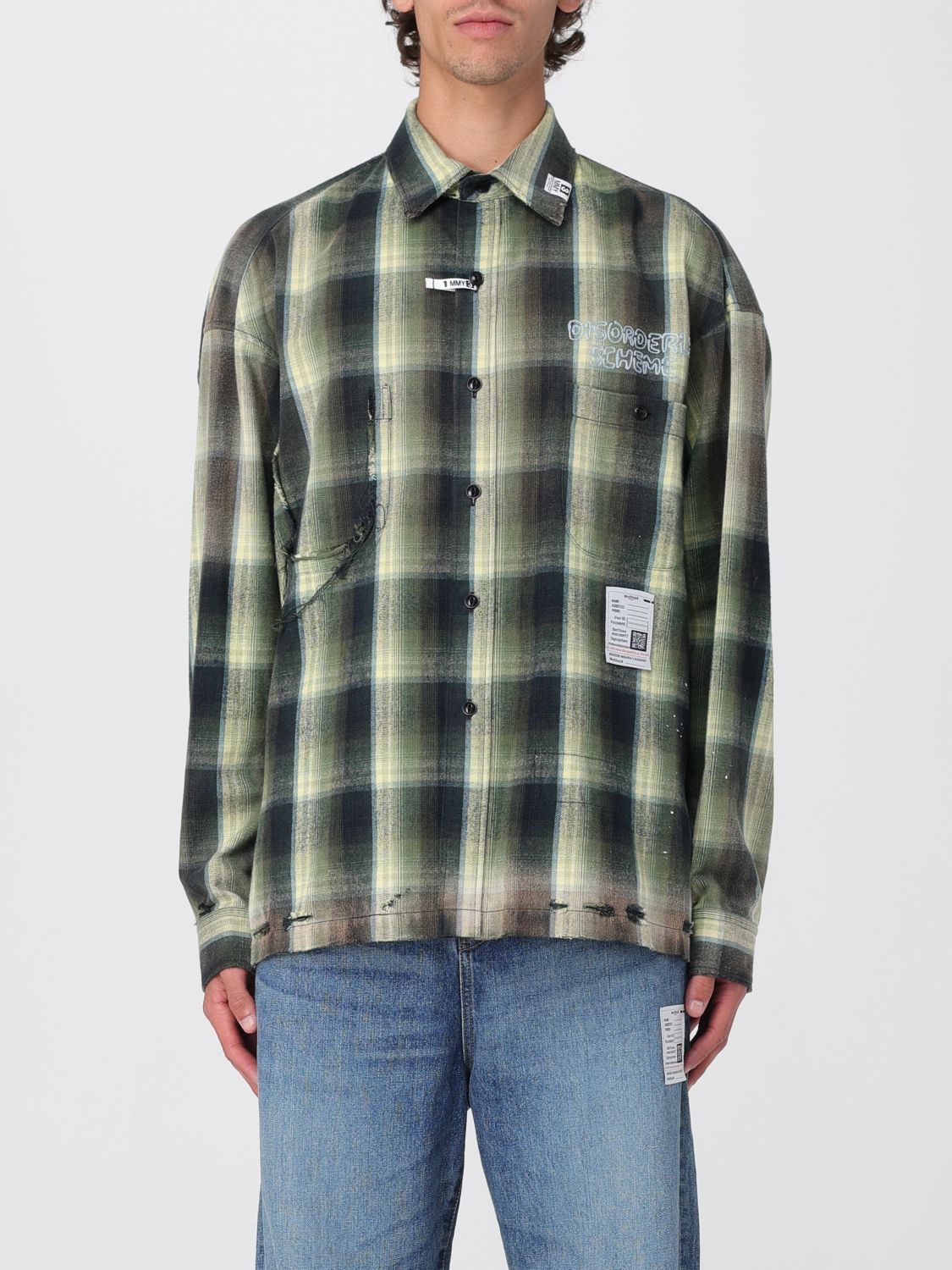 Miharayasuhiro Maison Mihara Yasuhiro Oversized Check Shirt With Distressed Detailing