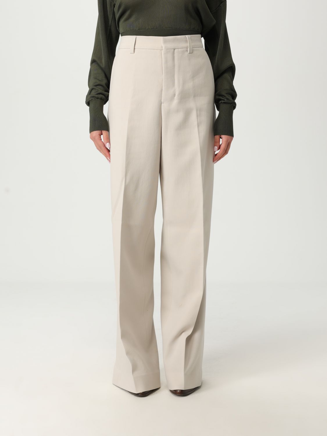Ami Alexandre Mattiussi Pants Ami Paris Woman Color Mastic In White