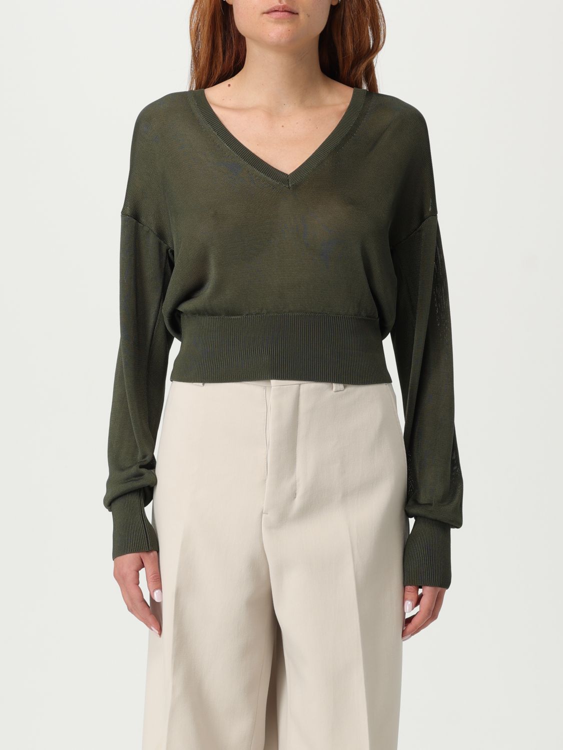 Ami Alexandre Mattiussi Sweater Ami Paris Woman Color Green In Green