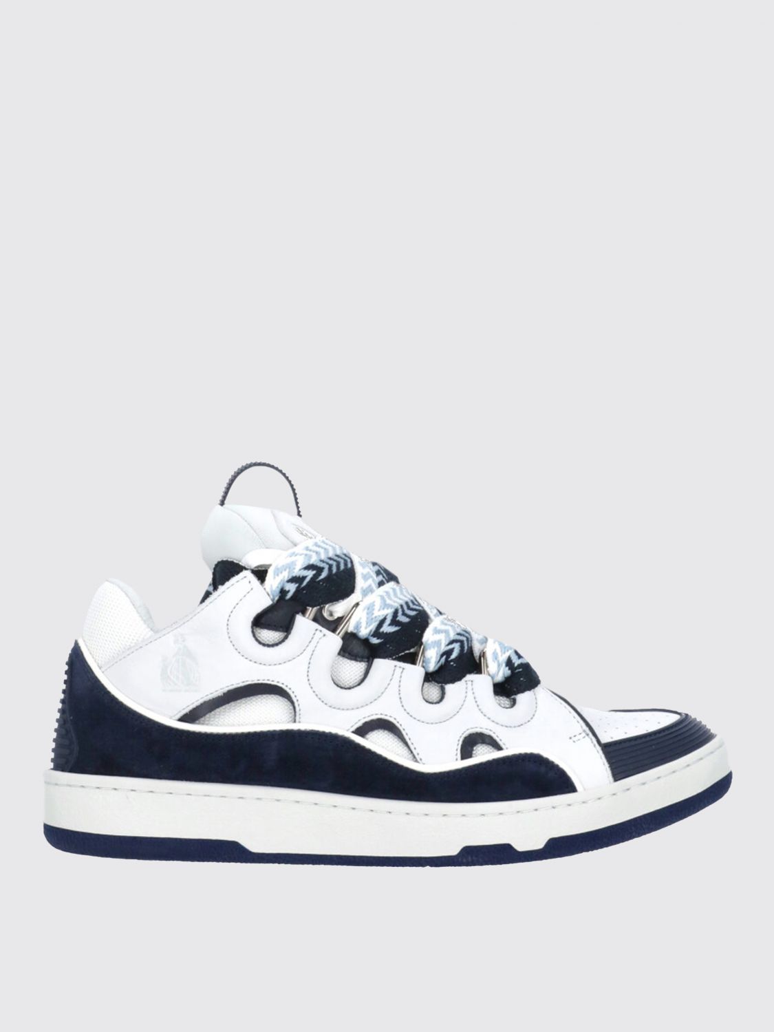 Lanvin Sneakers Curb  In Pelle E Mesh In White
