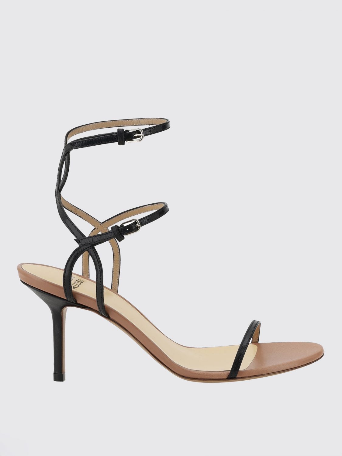 Francesco Russo Woman Sandals Black Size 7 Soft Leather