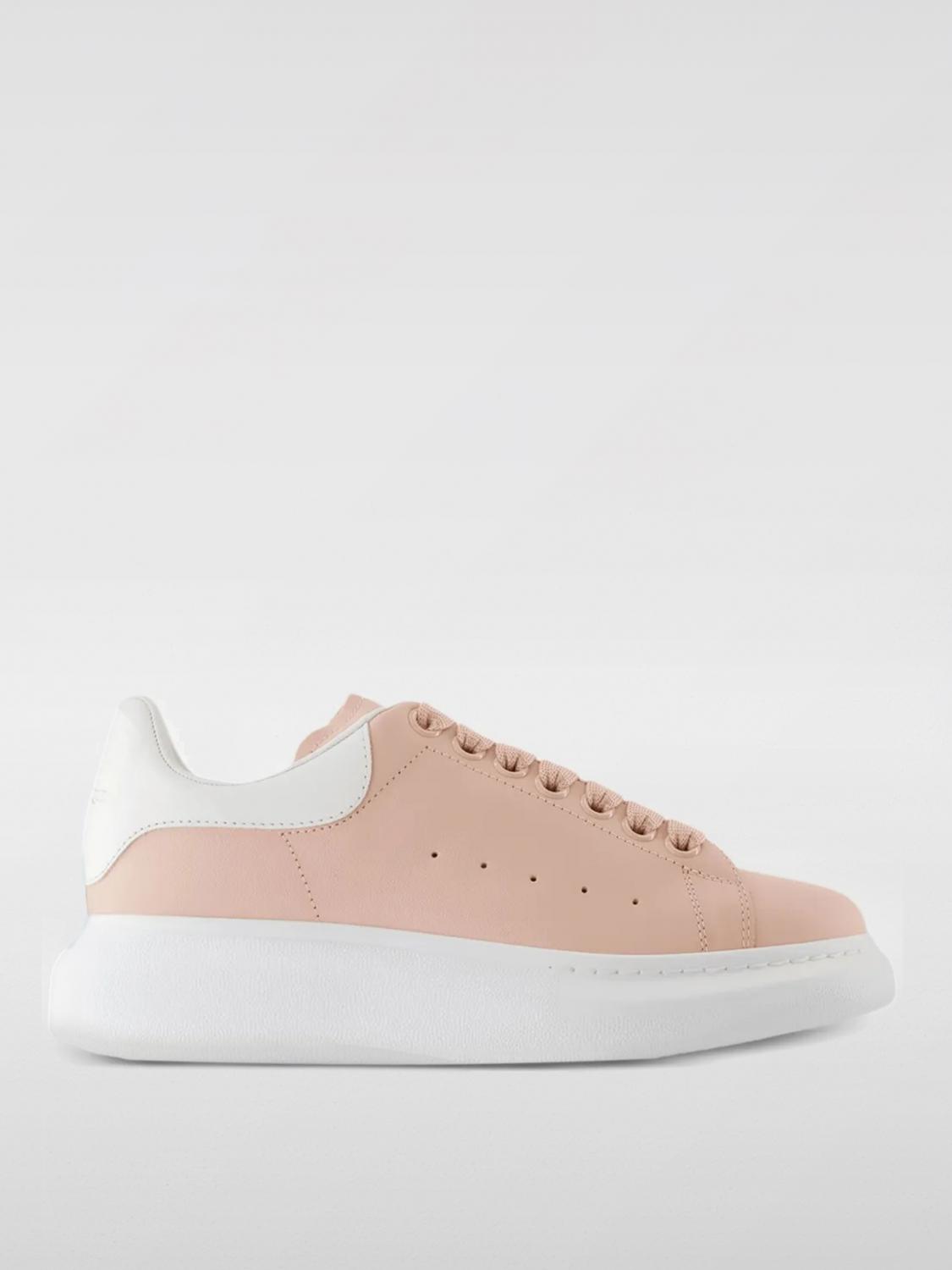 Alexander Mcqueen Leather Lace-up Sneakers In Neutral