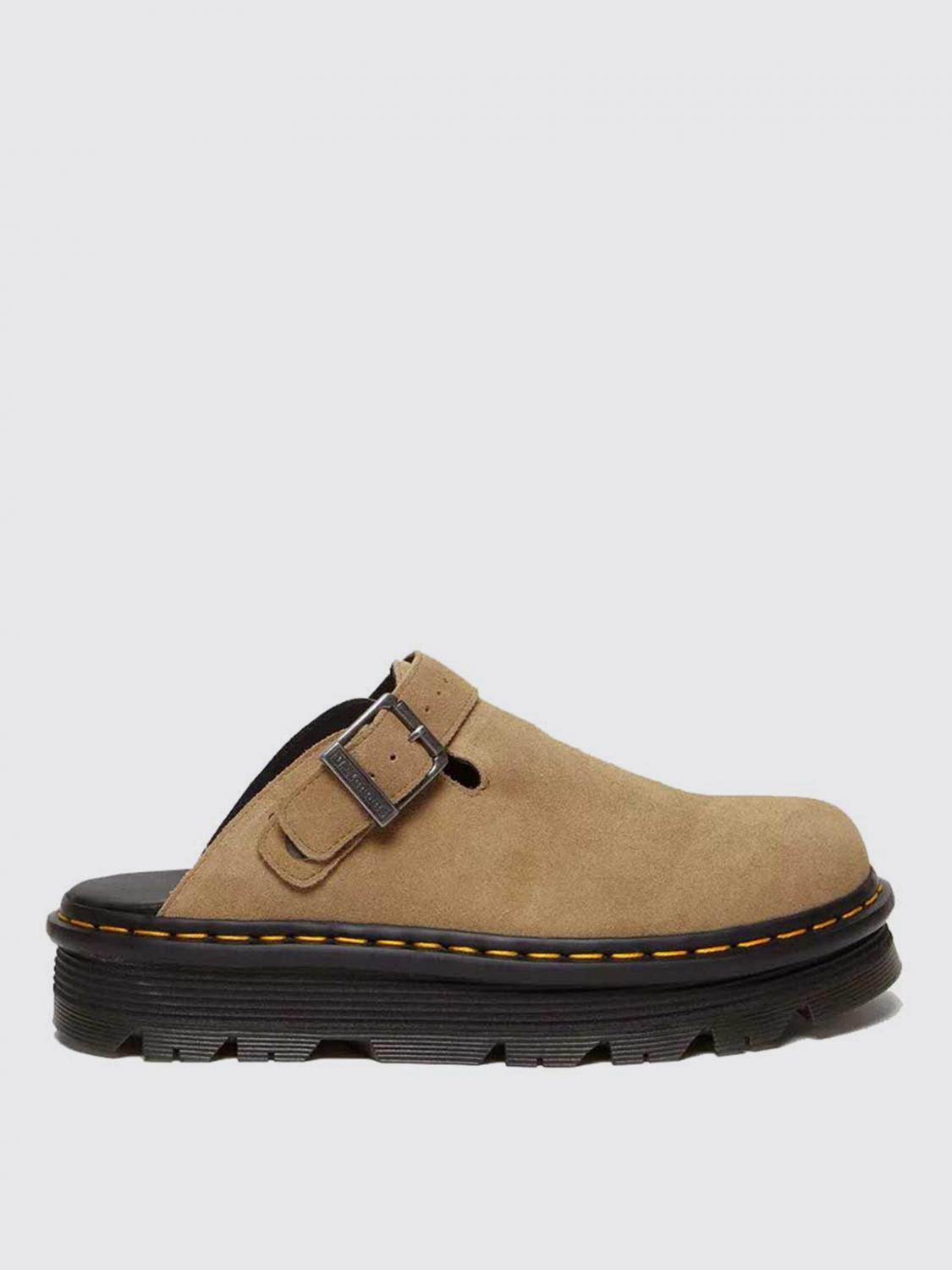 Dr. Martens' Beige Zebzag Suede Casual Slingback Platform Mules In Brown