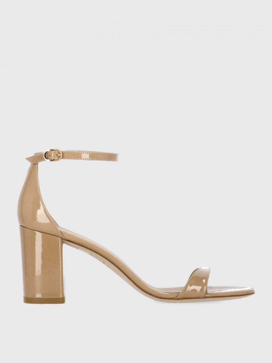 Stuart Weitzman Nudist Block 75 Sandals In Neutral