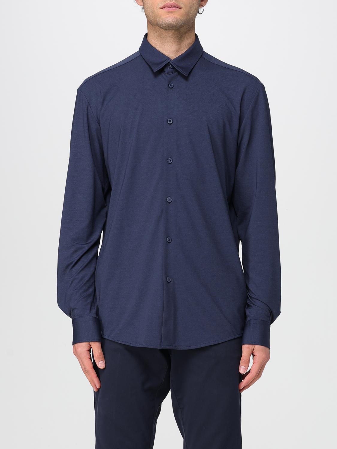 Hugo Boss Long-sleeve Button-up Shirt In Blue