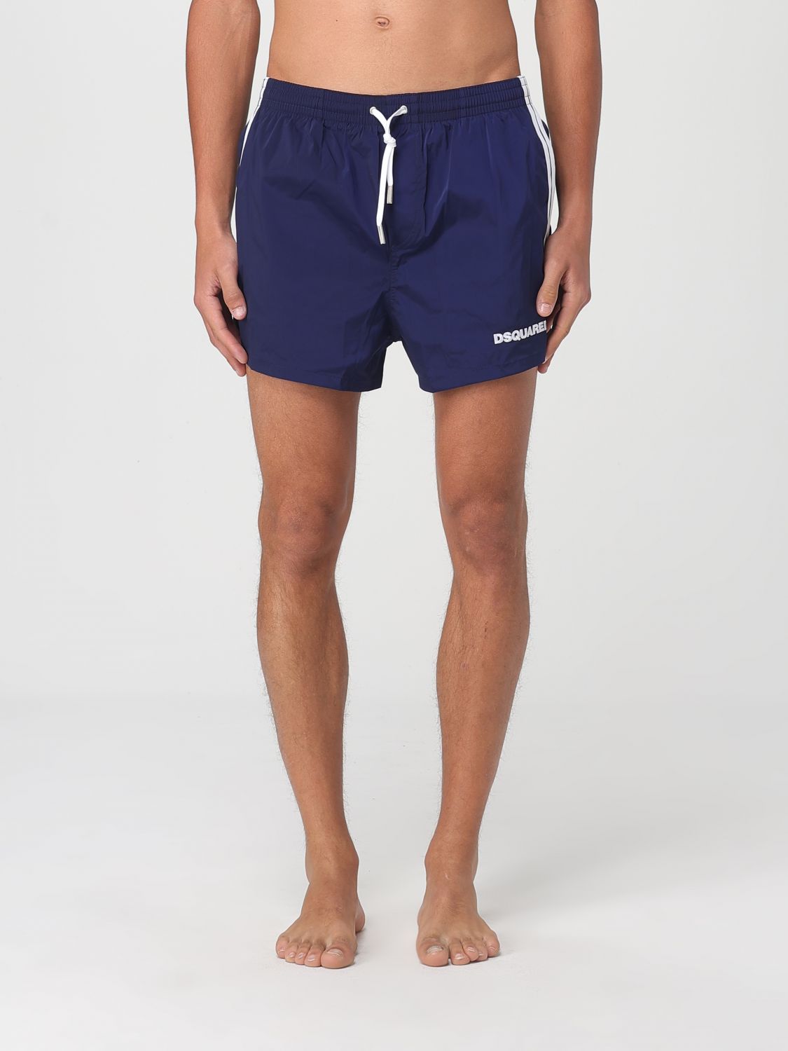 Dsquared2 Logo Navy Swim Shorts Midi In Blue