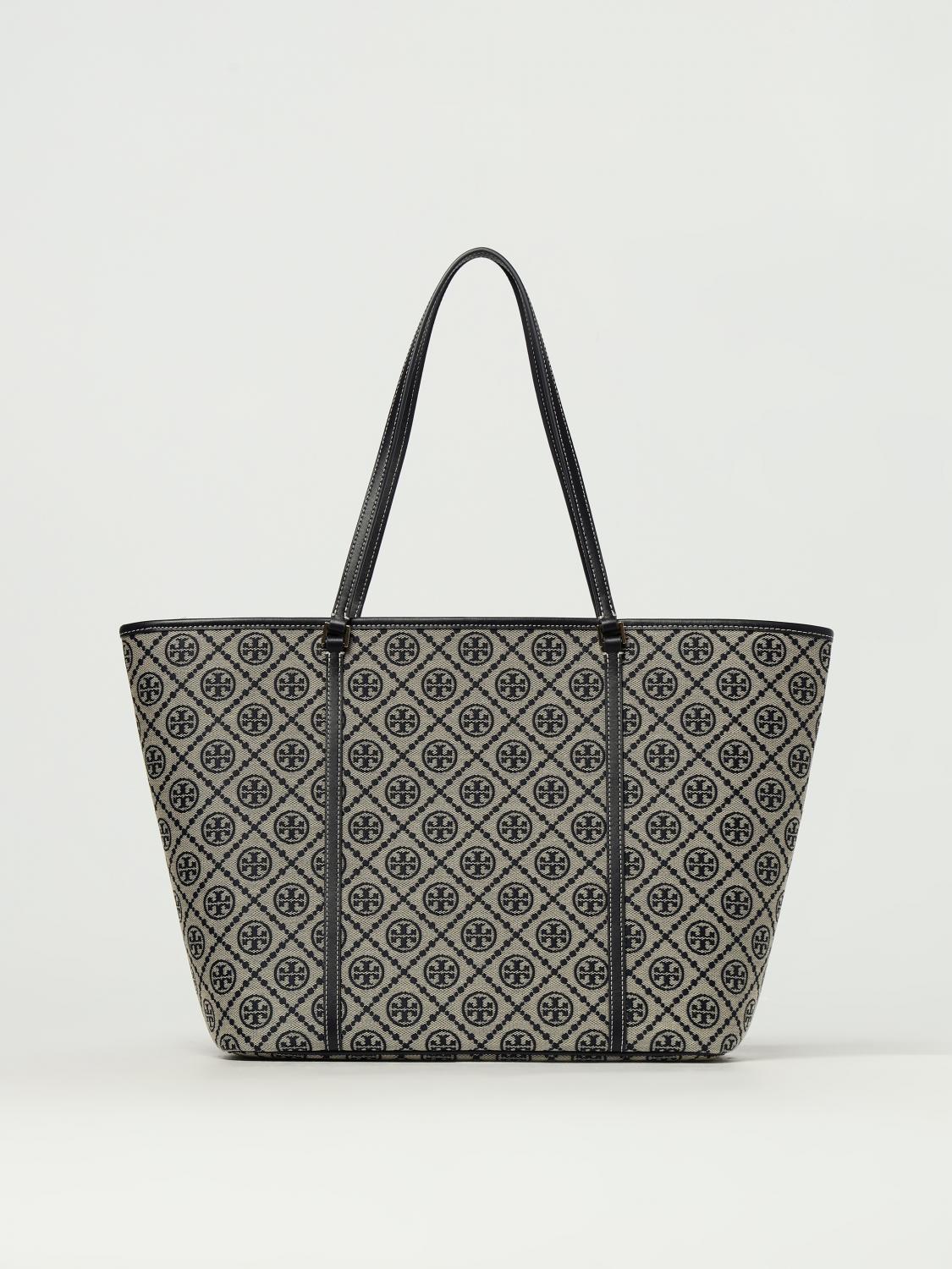 Tory Burch Embroidered Canvas T Monogram Shopping Bag