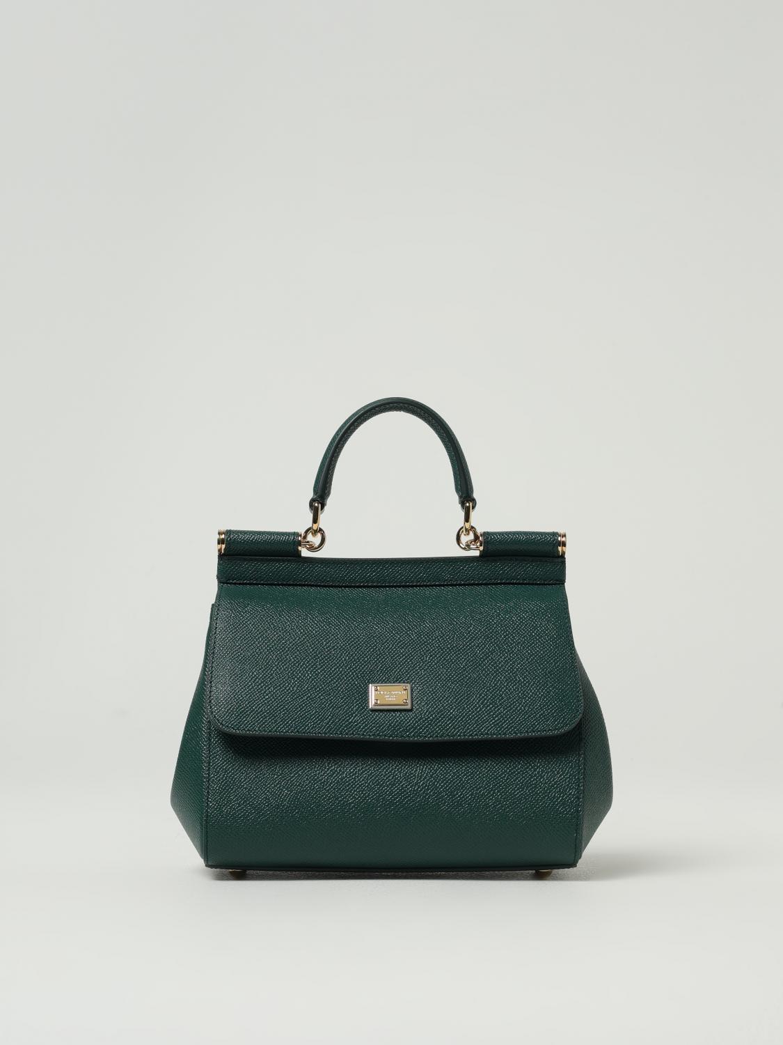 Dolce & Gabbana Large Dark Green Sicily Hand Bag In Green